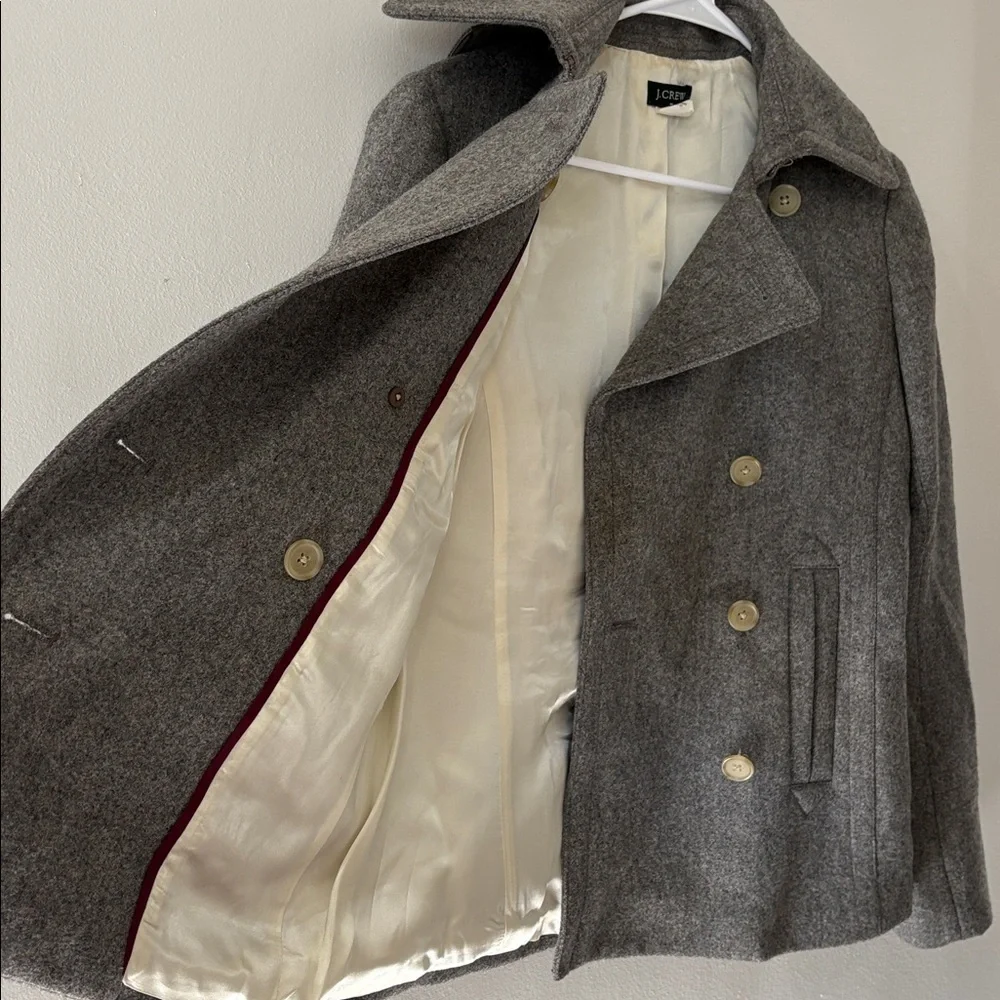 J. Crew Gray women’s Pea Coat - size small - 100% wool